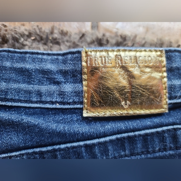 True Religion unisex Slim/skinny straight leg jeans sz12 dark blue - Picture 5 of 7